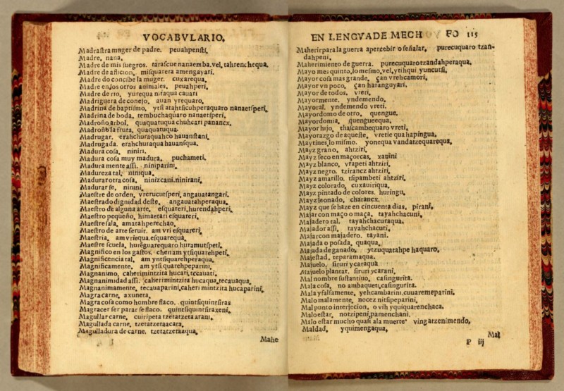 Vocabulario en lengua de Mechuacan